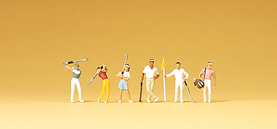 6 figurines golfeurs avec accessoires