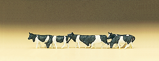 5 vaches noires et blanches