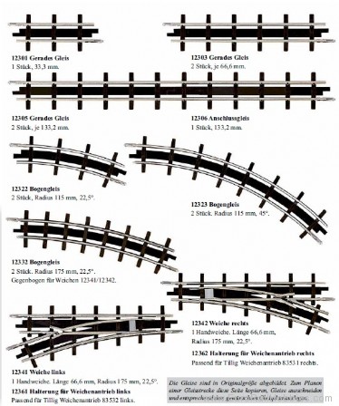 Die Feldbahn voies troites 2 rails courbes rayon 175mm 22.5