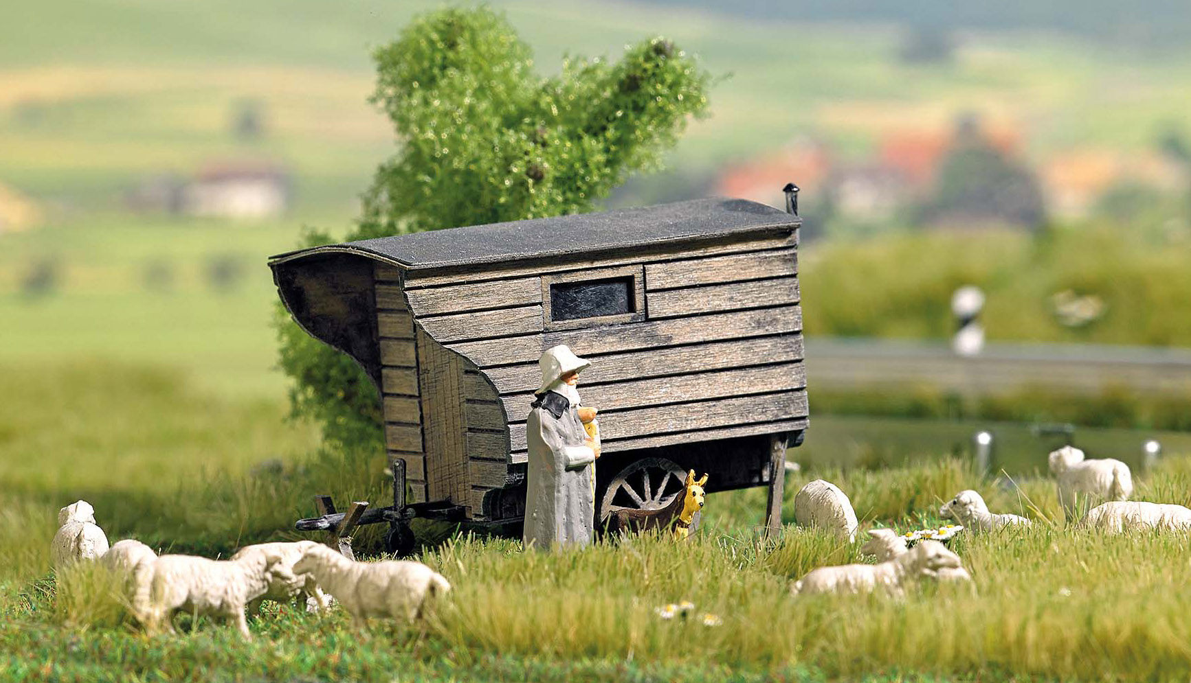 Chariot cabane abri de berger‚ kit en bois véritable