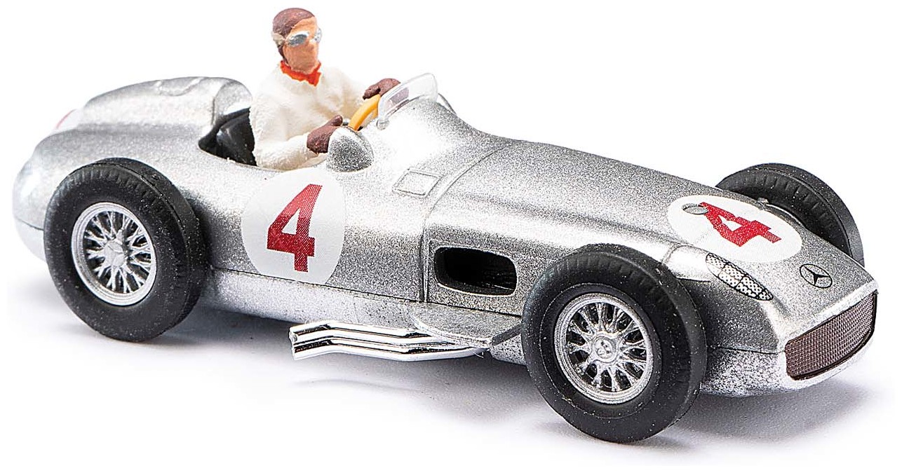 Voiture de course N°4 ‚ Pilote Jean Manuel FANGIO‚ Mercedes Silberpfeil W 196. 1er Grand Prix de Suisse 1954