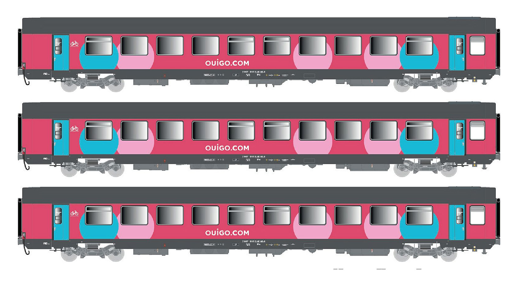 Set 3 Voitures Voyageurs Vtu OuigoSNCF