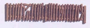 Clotures imitation bois  en tat dlabr 24 pices  hauteur 16cm long. env. 91cm peint  la main