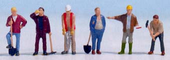 Ouvriers du bâtiment avec outillage‚ coffret de 6 figurines différentes