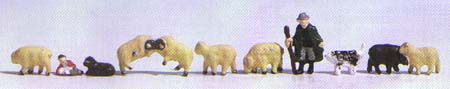 Berger moutons et chien coffret de 11 figurines