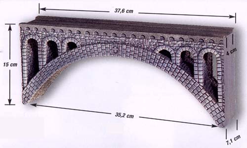 Viaduc  Rhne finition pierre en mousse dure de polyurthane 376 x 15 x 7.1cm