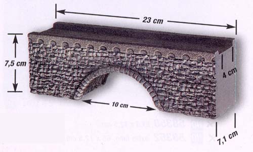Pont finition pierre en mousse dure de polyurthane 23 x 7.5 x 7.1cm  arche 10cm