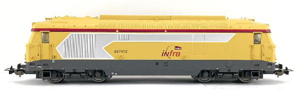 Locomotive diesel SNCF BB67412‚ livrée infra‚ DC analogique‚ interface digitale Nem652 8 broches