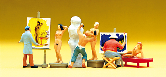 Peintres sculpteur modles (6 personnages avec accessoires)