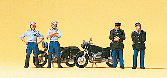 2 motards de la Gendarmerie française avec 2 motos‚ et 2 gendarmes