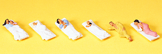 Passagers endormis pour wagons lits avec couchettes bote de 6 figurines
