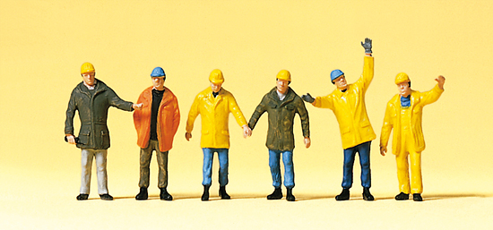 6 ouvriers avec vtements de protection