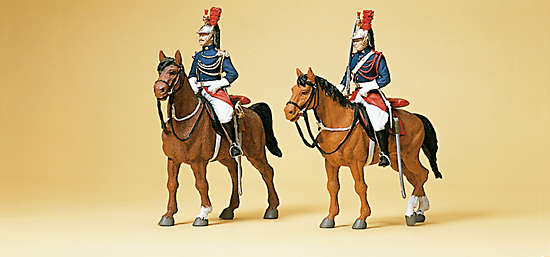 Garde Républicaine à cheval (2 cavaliers et 2 chevaux)