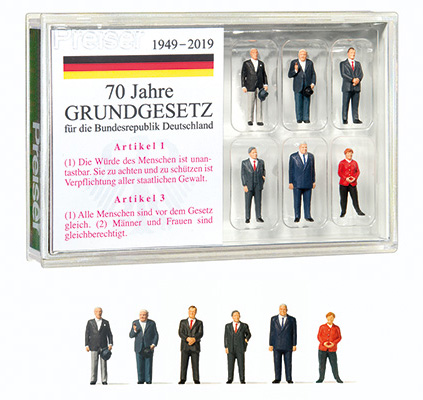 70 ans de constitution de RFA les 6 chanceliers : Adenauer Erhard Brandt Schmidt Kohl Merkel