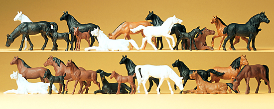26 chevaux de différentes couleurs