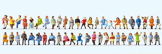 48 figurines peintes assises (avec jambes)