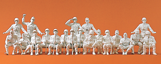 Infanterie grenadiers voltigeurs assis‚ 20 figurines à peindre ‚ armée allemande 1939-45