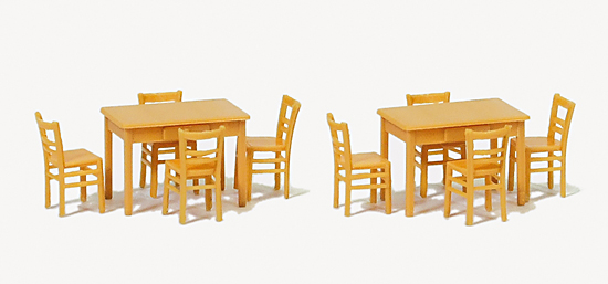 Kit de 2 tables et 8 chaises de couleur bois peuvent tre peints