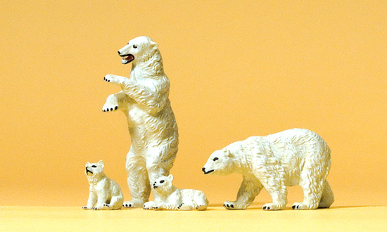 Animaux de cirque : 2 ours blancs adultes et 2 oursons