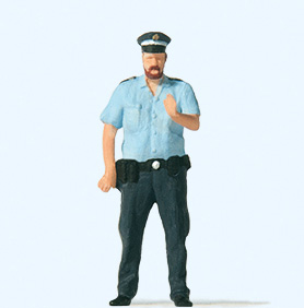 Policier en chemise bleue