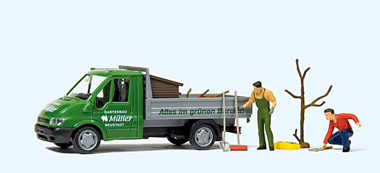 Set jardinier camion plateau Ford 2 jardiniers arbres sacs etc