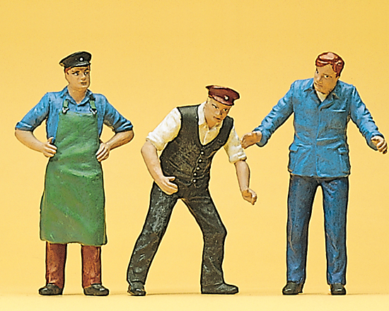 3 figurines ‚ personnel d’entrepôt enn action