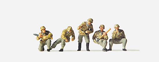 5 figurines militaires allemands 1939/45 avec obus pour PAK40 anti-char  peindre  nouveau disponible le ???