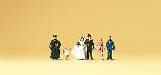 Mariage protestant (couple de mariés‚ pasteur et 3 personnages)