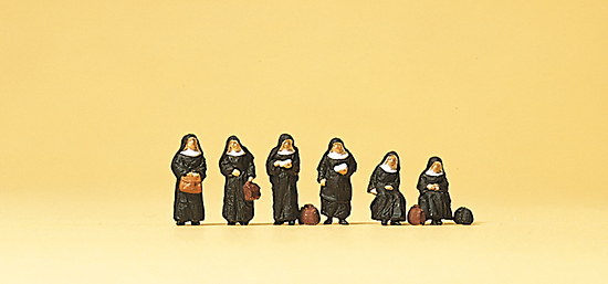 6 figurines Religieuses avec sac  main