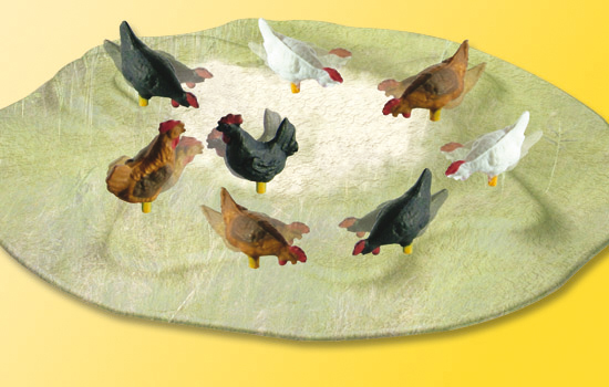 6 poules et 2 coqs picorants mouvement actionn lectriquement animaux animes avec moteur inclus